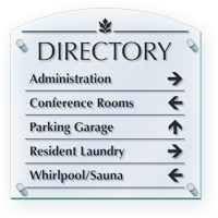Directory With Directional Arrows Custom ClearBoss Sign
