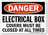 Close Electrical Box Covers OSHA Danger Sign