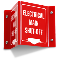 Electrical Main Shut Off Projecting Sign