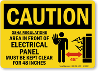 Electrical Panel Keep Clear Caution Sign