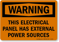 Electrical Panel Power Sources Sign