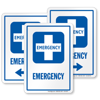 Emergency Hospital Sign with First Aid Plus Symbol