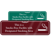 Designated Smoking Area ShowCase™ Wall Engraved Sign