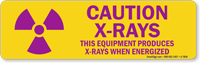 Equipment Produces X Rays When Energized Radiation Sign
