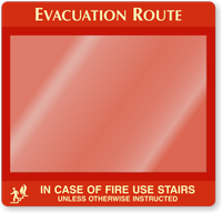 In Case Of Fire Use Stairs Evacuation Map Holder