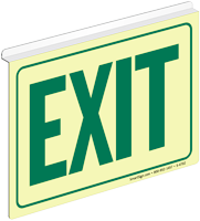 Green Exit Glow Z Sign for Ceiling