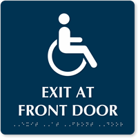 Exit Front Door TactileTouch Braille Sign