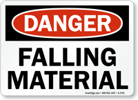 Danger Falling Material Sign