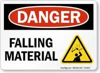 Falling Material OSHA Danger Sign