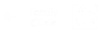 Family Clinic Engraved Wayfinding Sign, Left Arrow Symbol