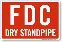 FDC Dry Standpipe Red Sign
