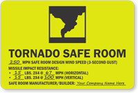 Tornado Safe Room Evacuation Sign, SKU: S2-1932