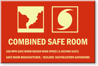 Custom Glow Combined Safe Room Sign