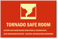 Custom Glow Tornado Safe Room Sign