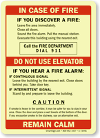 Upon Discovery Of Fire, Call Fire Department Sign