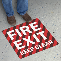 Fire Exit Keep Clear SlipSafe Floor Sign
