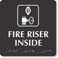 Fire Riser Inside TactileTouch™ Sign with Braille