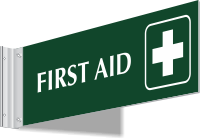 First Aid with Cross Symbol 2-Sided Spot-a-Signs