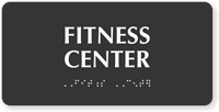 Fitness Center Tactile Touch Braille Sign