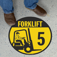 Forklift 5 (with Graphic)  Floor Sign