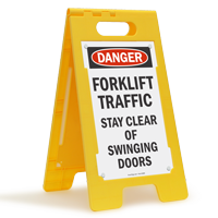 Forklift Traffic Stay Clear Danger Free Standing Sign