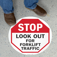 Look Out For Forklift Traffic Floor Sign