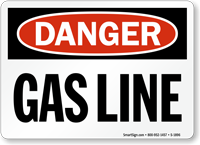 Best Selling Gas Line Sign, OSHA Danger 