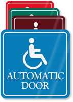 Handicap Automatic Door ShowCase Wall Sign