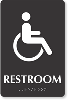 Handicap Restroom TactileTouch Braille Sign