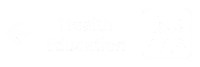 Health Education Engraved Sign with Left Arrow Symbol