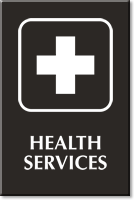 Health Services Engraved Hospital Sign with First Aid Symbol