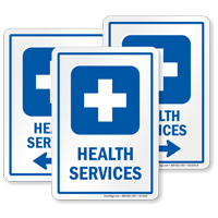 Health Services Medical Facility Sign with First Aid Symbol