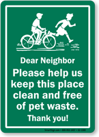 Help Keep Place Clean Dog Poop Sign