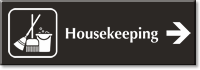Housekeeping Engraved Sign with Right Arrow Symbol