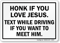 Humorous Driving Safety Rules Sign