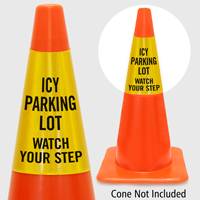 Icy Parking Lot Watch Your Step Cone Collar