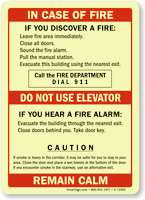 In Case Of Fire, No Elevator Sign