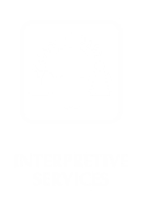 Interpretive Services Engraved Sign with Medical Linguist Symbol