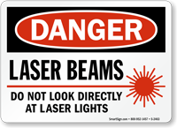Danger Laser Beams Sign