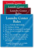 Laundry Center Rules Sign