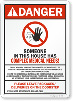 Leave Packages Deliveries On Doorstep Sign