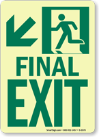 GlowSmart™ Final Exit Sign, Arrow Down Sign