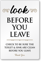 Look Before You Leave Airbnb Sign