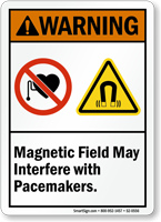 Magnetic Field May Interfere With Pacemakers Warning Sign