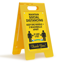 Maintain Social Distancing At Least 6 Feet FloorBoss Sign