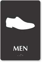 Men Shoes Braille Restroom Sign