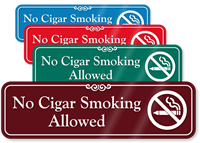 No Cigar Smoking Allowed Showcase Wall Sign