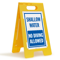 Shallow Water No Diving Allowed Caution Floor Sign