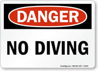 No Diving OSHA Danger Sign