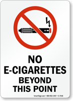 No E Cigarettes Beyond This Point Sign With Graphic